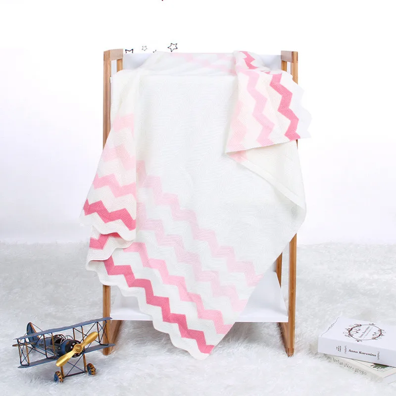 MOTOHOOD Newborn Baby Blanket Knitted Swaddle Wrap Soft Toddler Sofa Crib Bedding Quilt Kids Stuff For Monthly Toddler Bedding