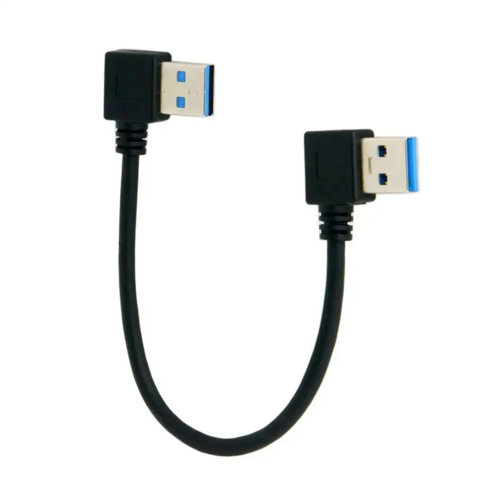 50cm 20cm USB3.0 cable USB 3.0 A Male 90 Degree Left Angled to USB 3.0 A male Right Angled Extension Cable