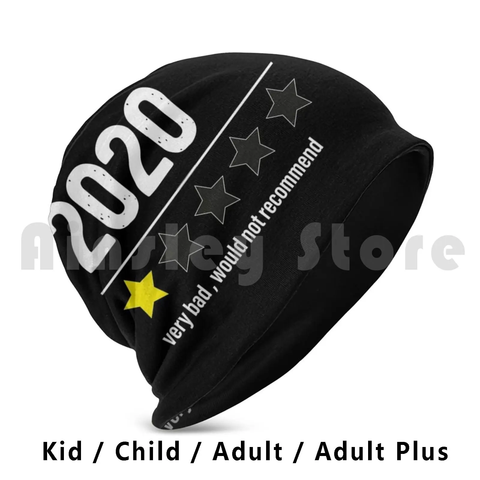 2021 One Star Very Bad Would Not Recommend Funny Beanie Hedging Cap DIY Print Cushion 2021 One Star Very Bad 2021 One