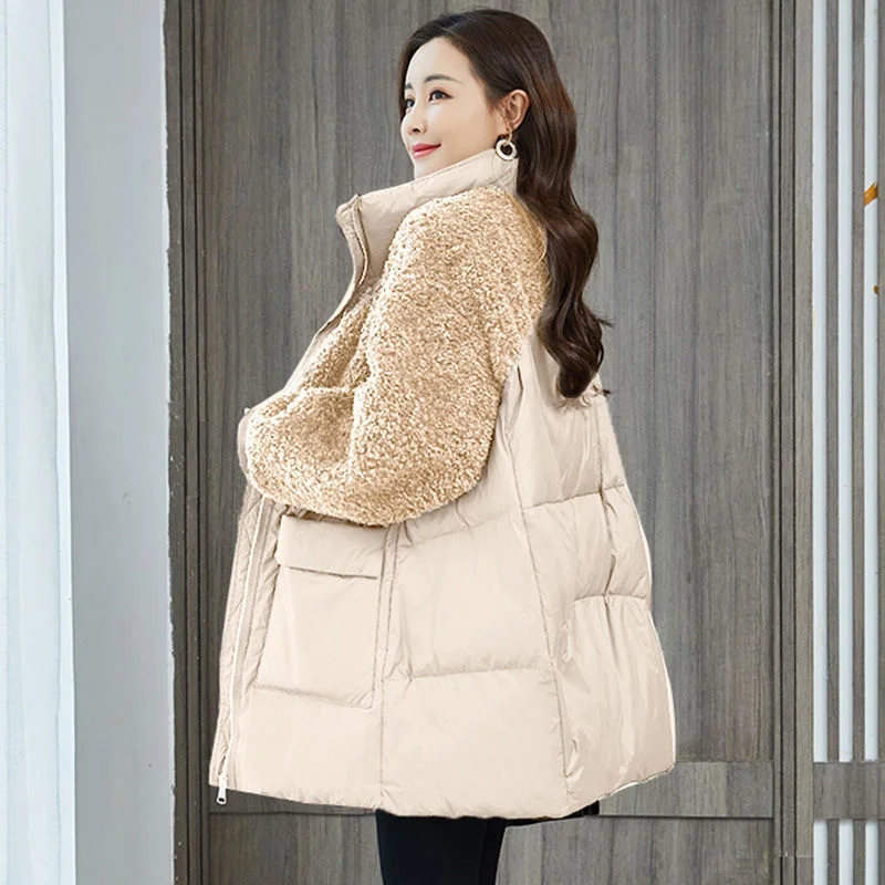 Women Mid-length Cotton-padded Jacket Winter New Middle-aged Mother Korean Casual Parka Female Loose Warm Jacket A838