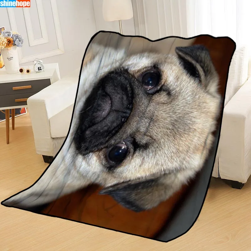 Custom Cute Pug Dogs Blankets for beds throw blanket soft blanket summer blanket anime blanket travel blanket