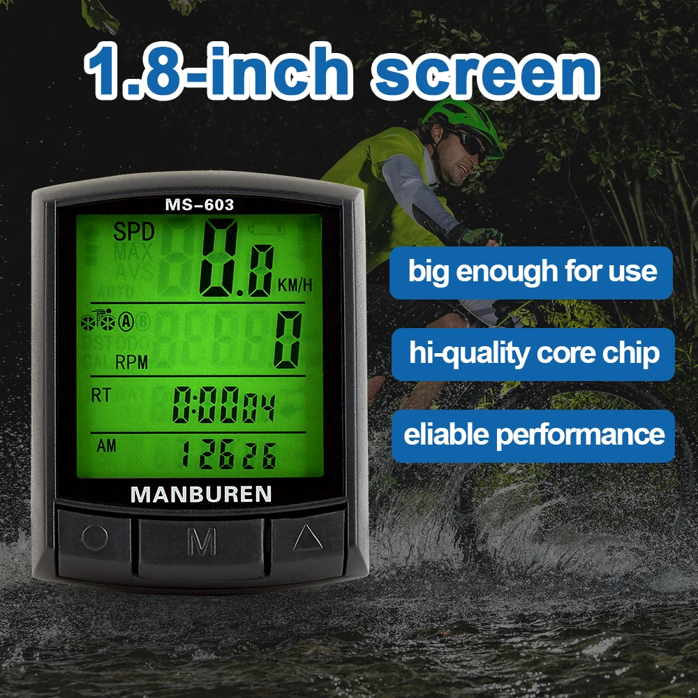 BOGEER Waterproof Bicycle Computer Wireless And Wired MTB Bike Cycling Odometer Stopwatch Speedometer Watch LED Digital Rate