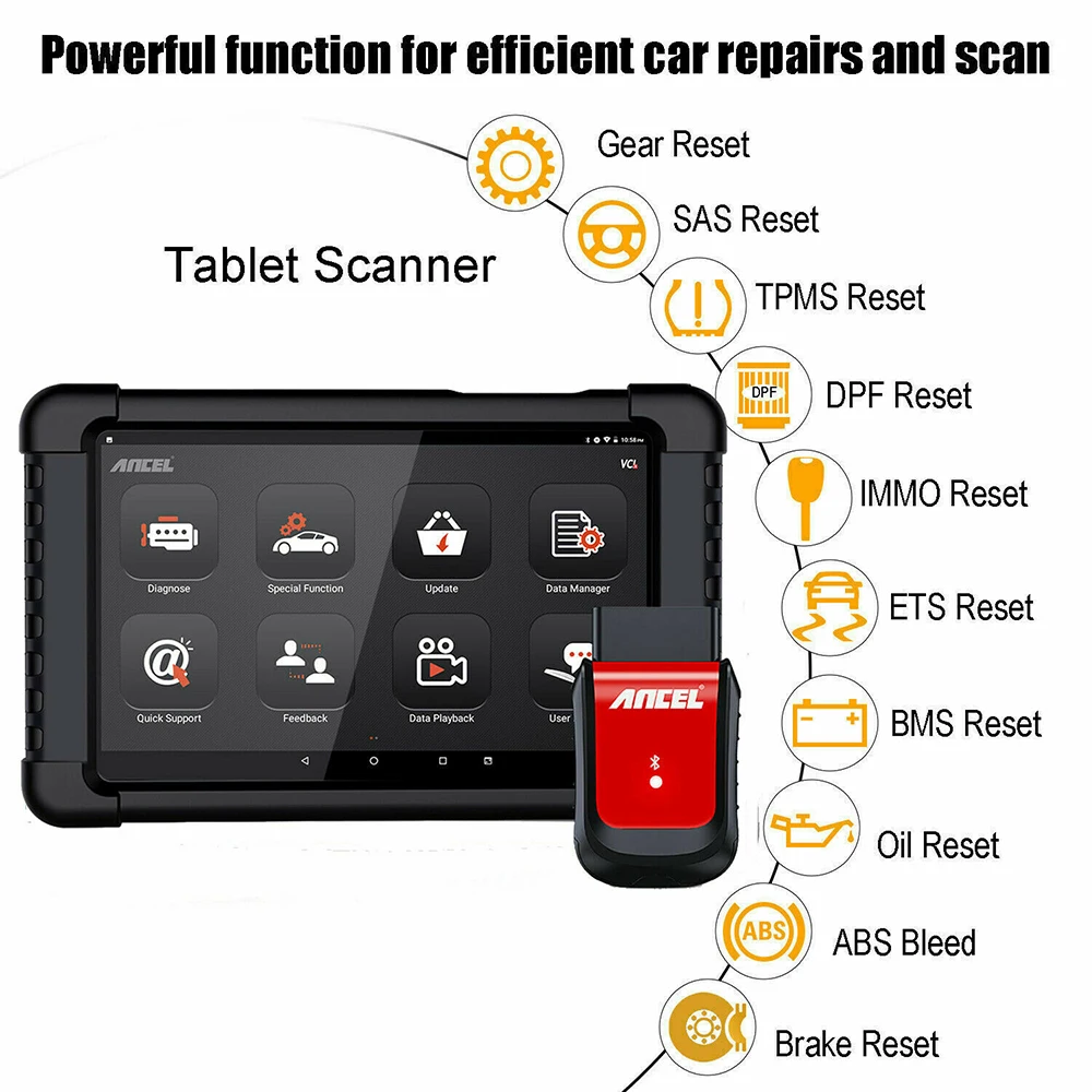 Ancel X6 OBD2 Scanner Full System Auto Diagnose-Tools Code Leser ABS TPMS EPB DPF IMMO SAS Öl Reset OBD2 automotive Scanner