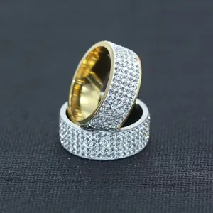 Female Men's Luxury Stainless Steel Ring Crystal Strass Wedding Breeding Ring Fashion Jewelry Size 7-12 8 Main Sales Graduation Ring - №6