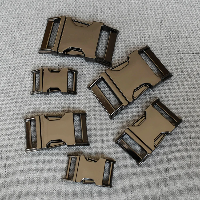 

100 Pcs/Lot 15mm 20mm 25mm Metal Buckle Side Release Curved Buckle For Bag DIY Dog Collar Bracelet Trinket Bracelet Accessories