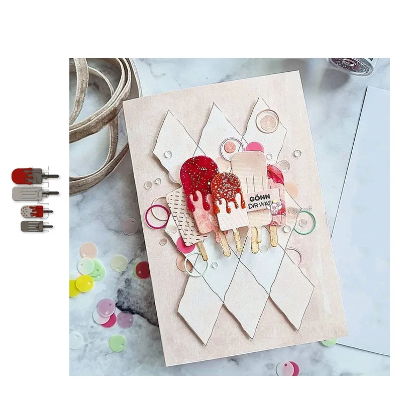 Nowe dekoracje do lodów matryce do cięcia metalu szablony DIY papier do scrapbookingu/karty fotograficzne szablony do wytłaczania