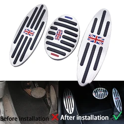 3PCS For MINI Cooper S JCW Countryman F60 R60 R55 R61 F54 F55 F56 F57 Car Footrest Pedal Stickers Decorations Accessories