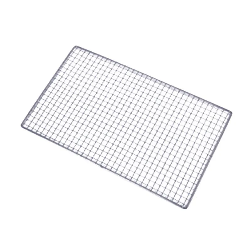 Non-Stick 304 Stainless Steel BBQ Mat Net Grid Shape Square Rectangle Grill Mesh Wire Net Outdoor Cooking Barbecue Accessories