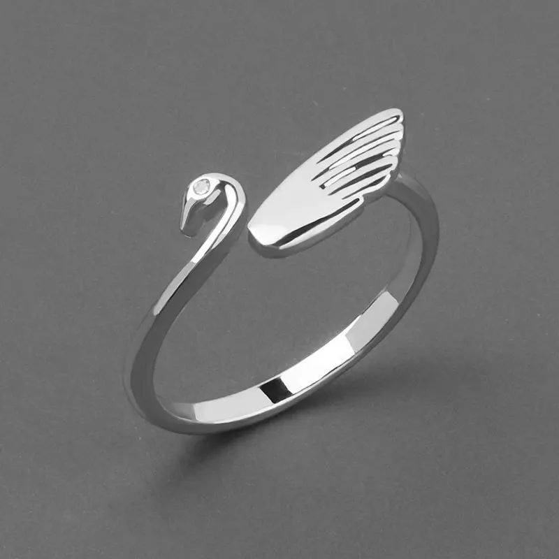 Bfclub Silber Farbe offenen Ring für Frauen Blatt Retro Vogel trend igen Schmuck Bijoux Geburtstag Anillos Geschenk