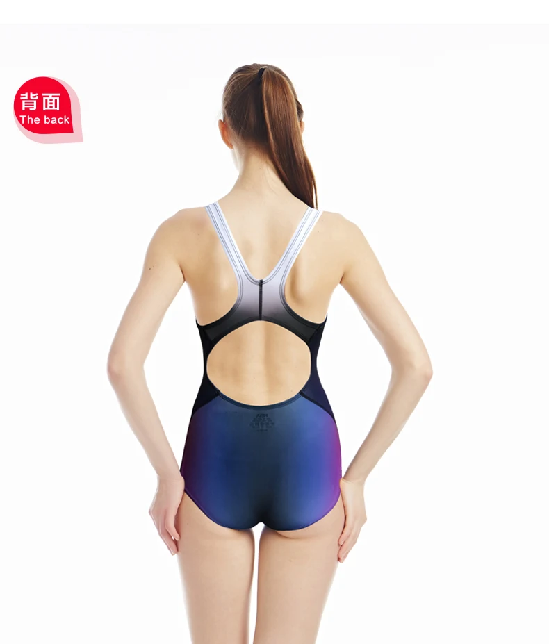 Women\'s One Piece Water Sports Swimwear Athlete Competitive Swimsuit Printed Bikini Race Back Beach Wear Bathing Surfing Suit