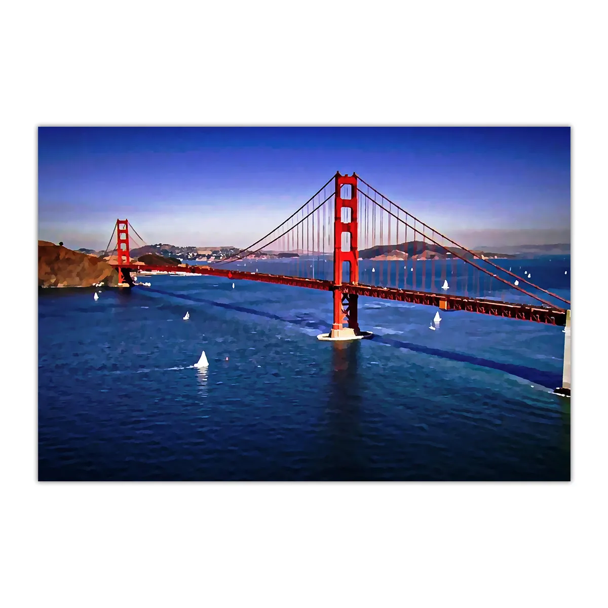 Canvas Painting San Francisco Bridge Golden Gate Bridge  Wall Art Posters Print Nordic Picture Children Modern Home Decoration