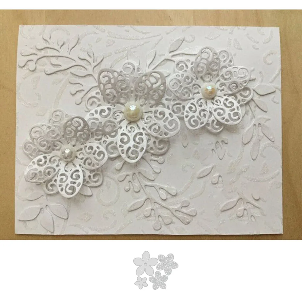 Hollow Flowers Cut Die Metal Cutting Dies Mold Stencil Scrapbooking Embossing Paper Craft Knife Blade Punch Stencil