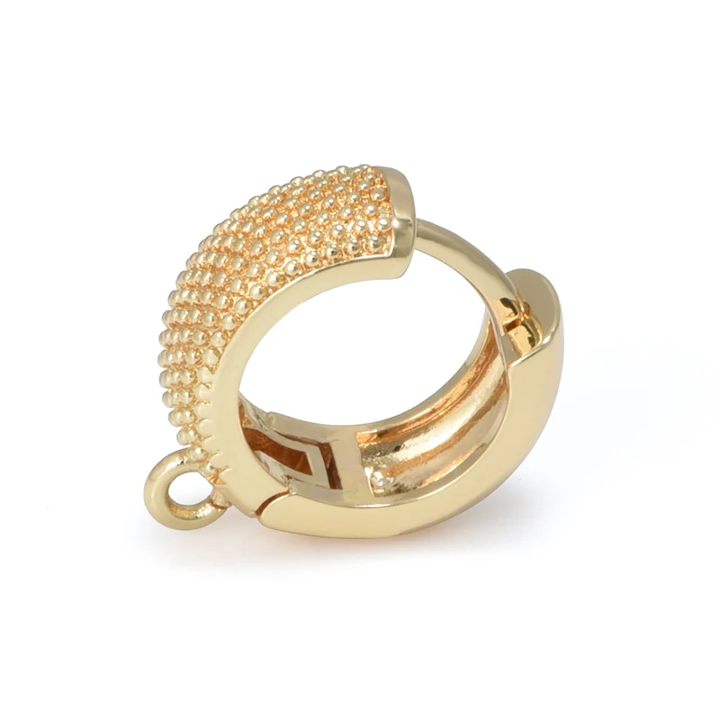 15mm Earring Making Supplies 22K Gold Plated Hoop Earrings Hooks Clasps Accessories for Woman Handmade DIY Jewellery Wholesale