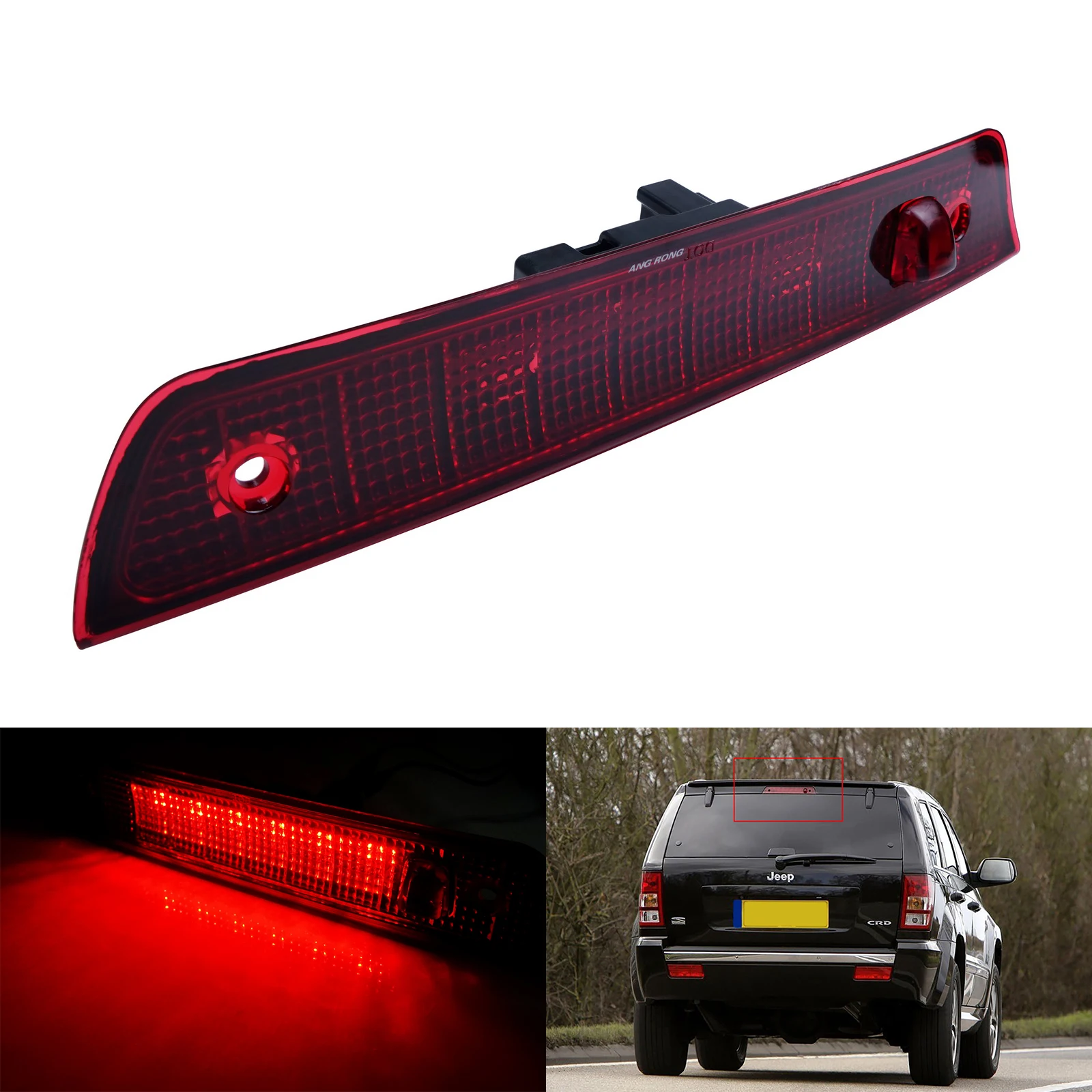 

ANGRONG Tinted Red Lens High Level LED Stop Brake Light Fit For Jeep Grand Cherokee WH WK 2005-10