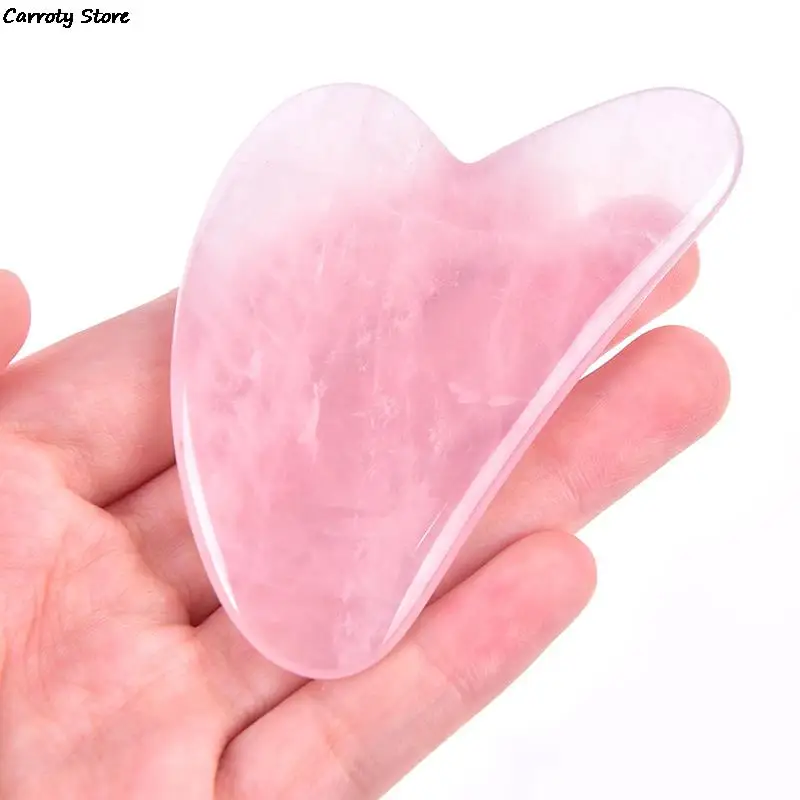 

1PCS Rose Quartz Jade Natural Face Jade Guasha Board Natural Stone Scraper Tools For Face Neck Back Body Pressure Therapy