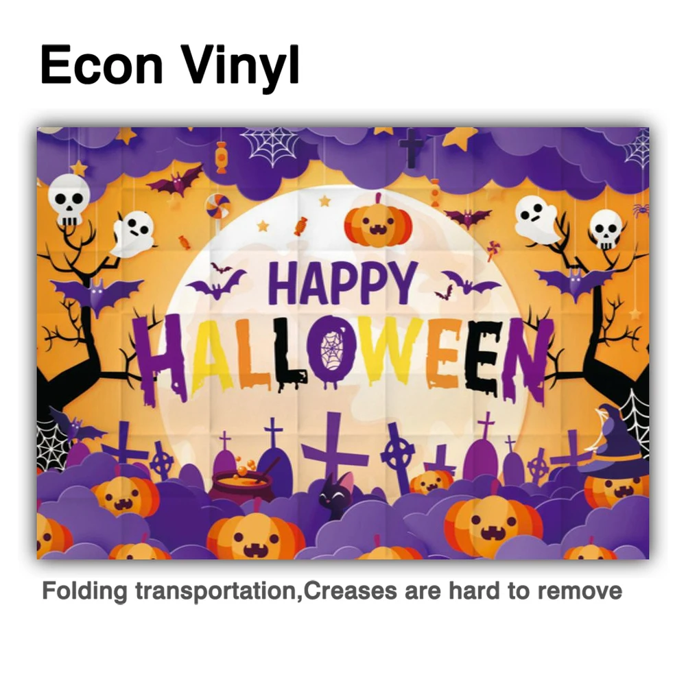 Allenjoy Party Backdrop Happy Halloween Cartoon Pumpkin Lantern Ghost Terrible Background Photography Photozone Photocall Props