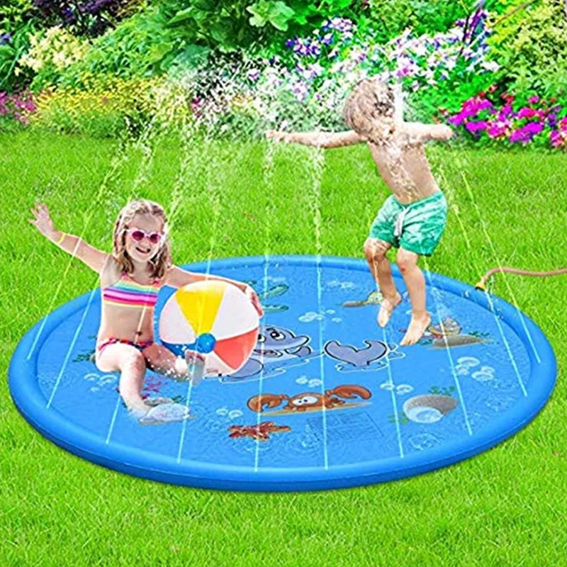 100/170 CM Children Play Water Mat Summer Beach Inflatable Water Spray Pad Outdoor Game Toy Lawn Swimming Pool Mat Kids Toys