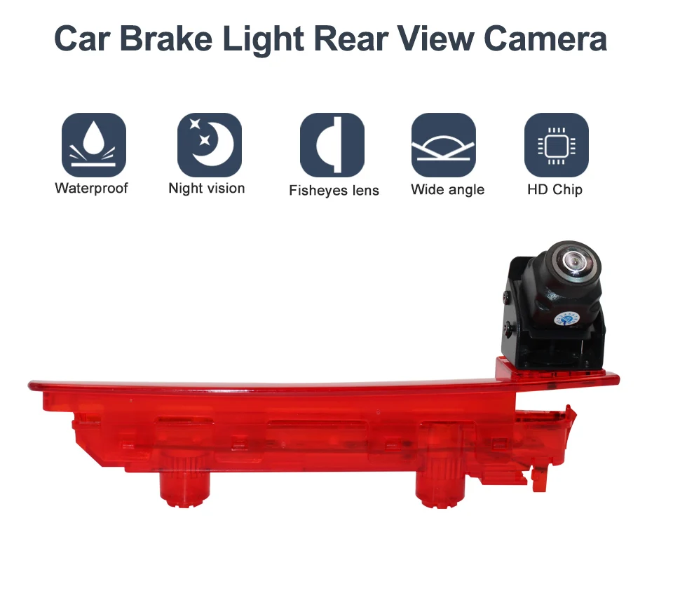 CCD Car Brake Light Reverse Camera For for VW Transporter T5 T6 Van 2010 - 2019 LED Light Parking Rear View Camera