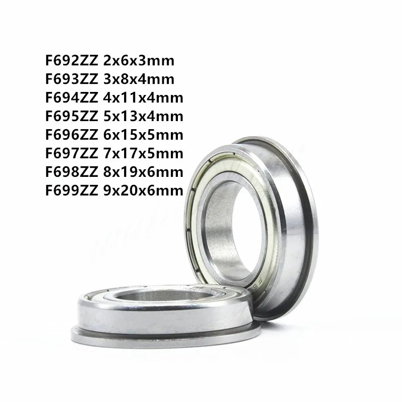 

5pcs F692ZZ F693ZZ F694ZZ F695ZZ F696ZZ F697ZZ F698ZZ F699ZZ Flange Ball Bearing Metal Shielded Flanged Bearings