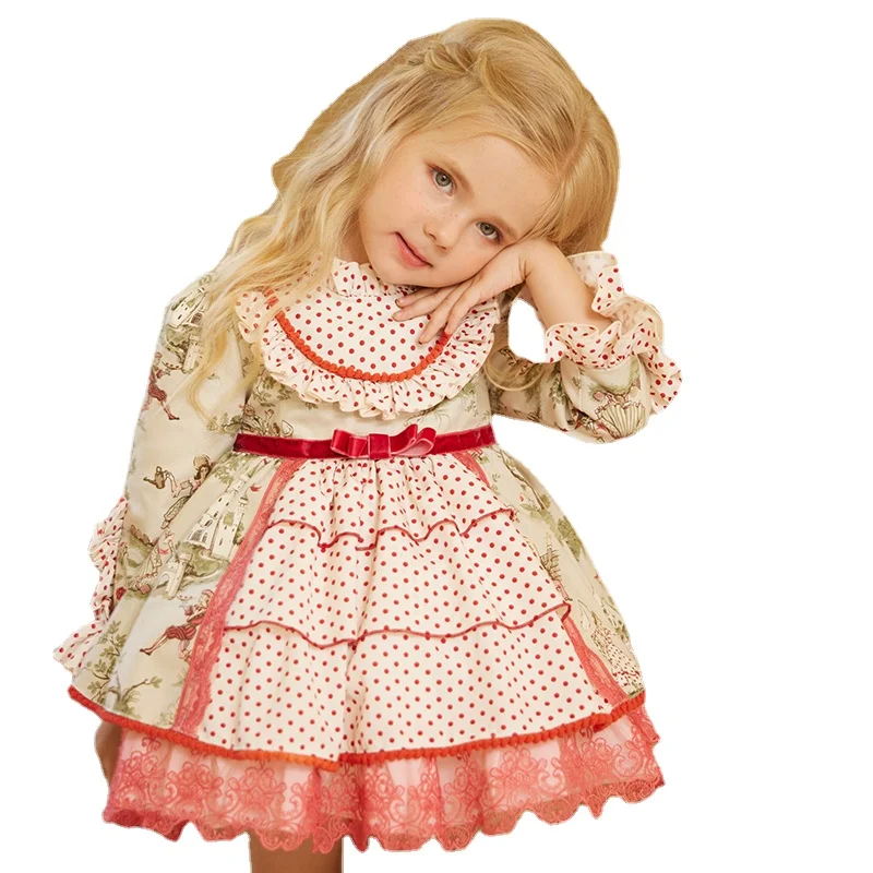 Autumn/Winter New Girl Dress Spanish Princess Dress Baby Lolita Halloween Christmas Children\'s Costume Flower Girl Dresses