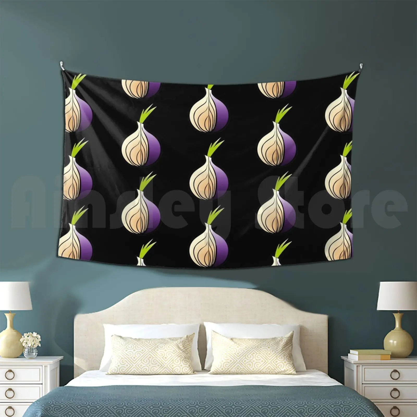 Tor Logo Tapestry Background Wall Hanging Computer Science Computer Programming Scripting Nerd Geek Linux Windows