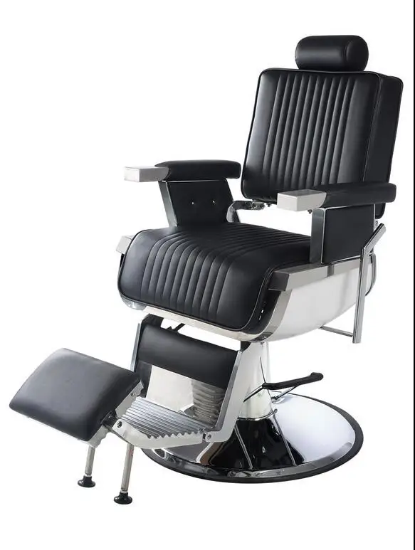 The large chair can be tilted down and lifted to shave and shave. BarBershop scissors and barber salon special men's hairdressin