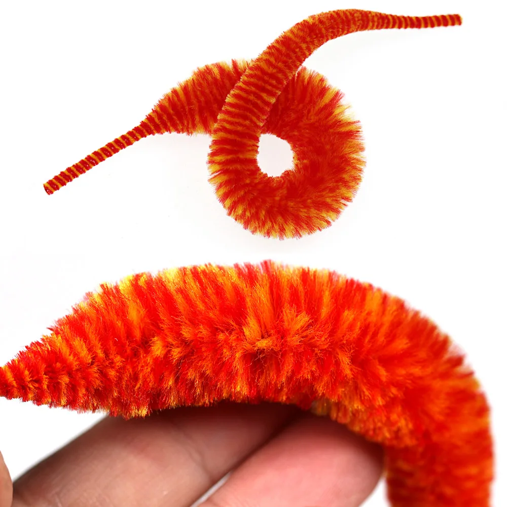 20 Stück 22cm Mangum Drachenschwanz Fliegenbindematerial für Hecht, Muskie, Salzwasser-Angeln, Köderfisch-Streamer, Fliegen-Schlangenschwanz, Chenille – Detail 5