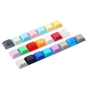 Grosir DSA Kosong 1u 1.4 mm PBT Penutup Tombol Keyboard Mekanis Tutup Bola Pendek Warna Transparan Hitam Putih Merah Muda untuk Sakelar MX 12 keycaps penjualan terbaik hitam - №