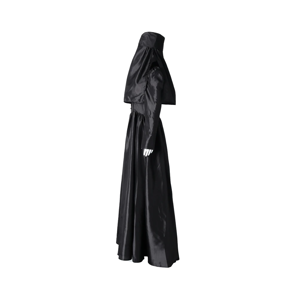 Disfraz de Beneviento de Game Village para mujer, conjunto de vestidos negros, trajes de baile de fantasía para Halloween