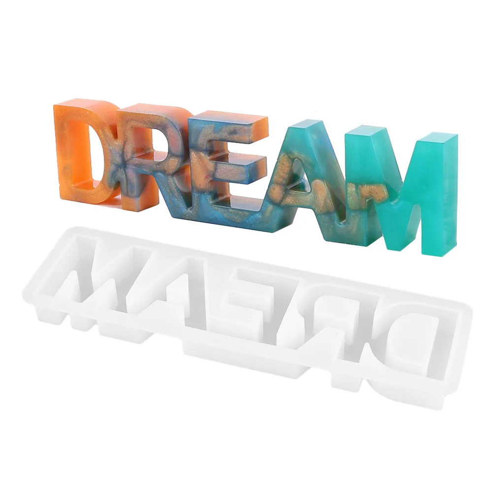 

Dream Forever Letters Shaped Silicone UV Resin Mold Transparent DIY Handcraft Jewelry Molds for Decoration