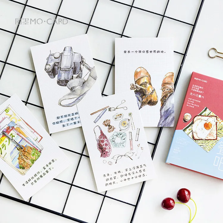 30 Sheets/Set Let's Have a Picnic Postcard/Greeting Card/Message Card/Birthday Letter Envelope Gift Card