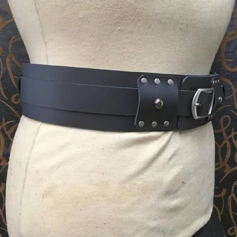 Medieval Larp Waist Belt Viking Costume Accessory Waistband Middle Ages Knight Armor Buckle Straps Steampunk Props For Men Women