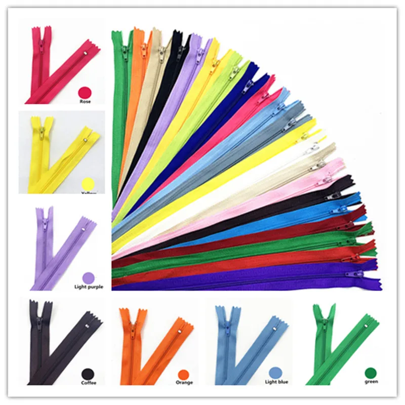 

50pcs 4Inch-24inch(10cm-60Cm) Nylon Coil Zippers for Tailor Sewing Crafts Nylon Zippers Bulk