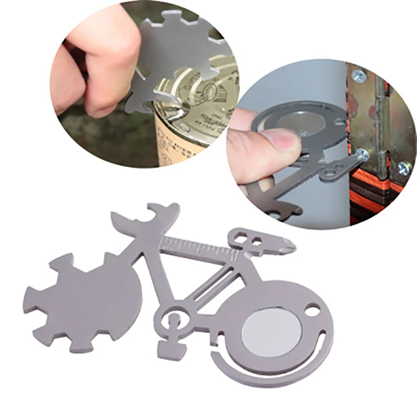 Bike Tool Card Cycling Shaped Repair Tools 4/5/6/7/8.5cm Multi-purpose Bicycle Repair Wrench with opener and keyhole