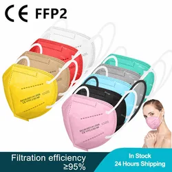 10-100PCS FFP2 Masks Adult 5 Layers KN95 Face Mask FFP 2 Black Mascarilla FPP2 Homologada KN 95 FFP2mask Mouth Mascarillas FP2