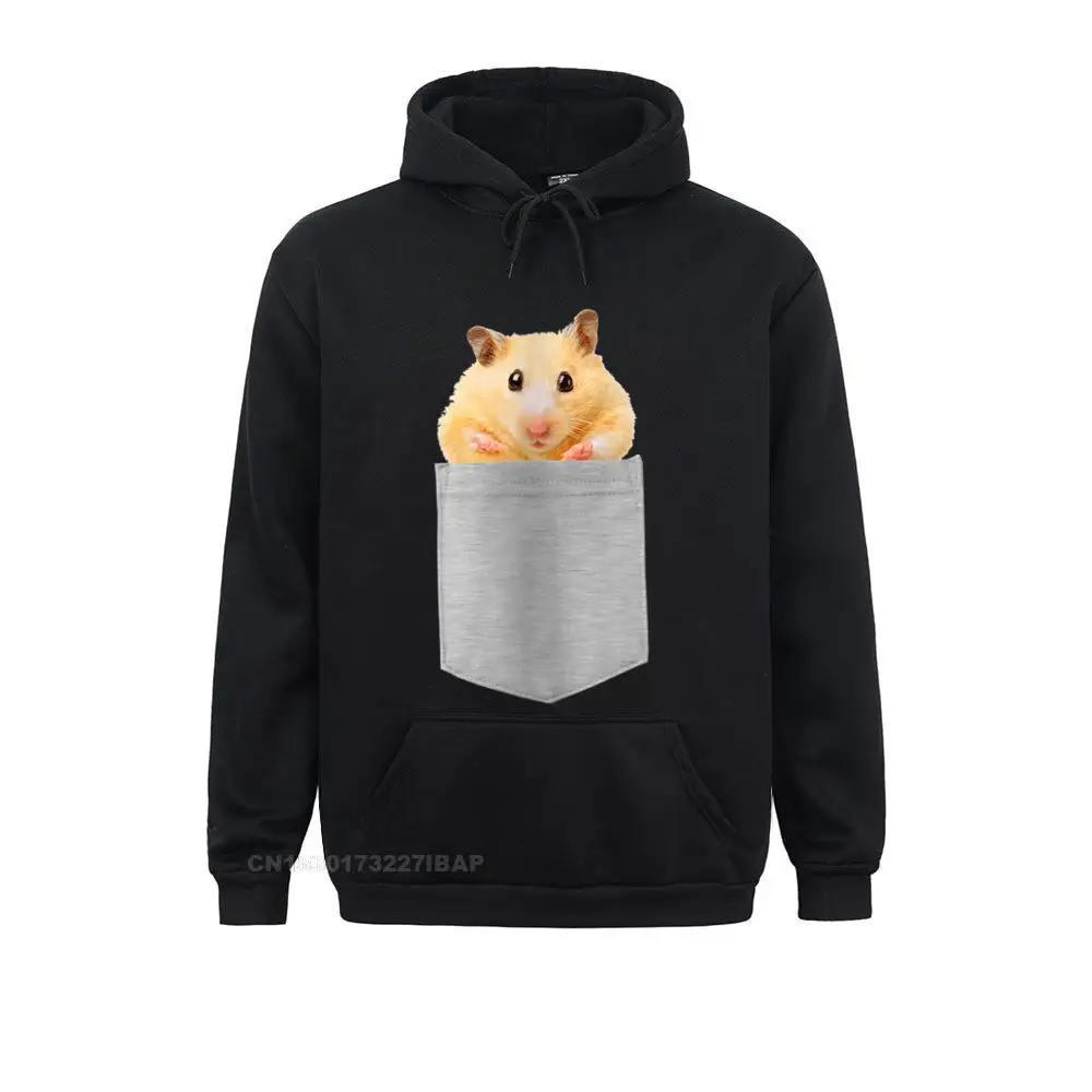 Womens Animal in Your Pocket Hamster peeking out O-Neck Hoodie Oversized Hip hop Sweatshirts Men Hoodies Autumn Clothes