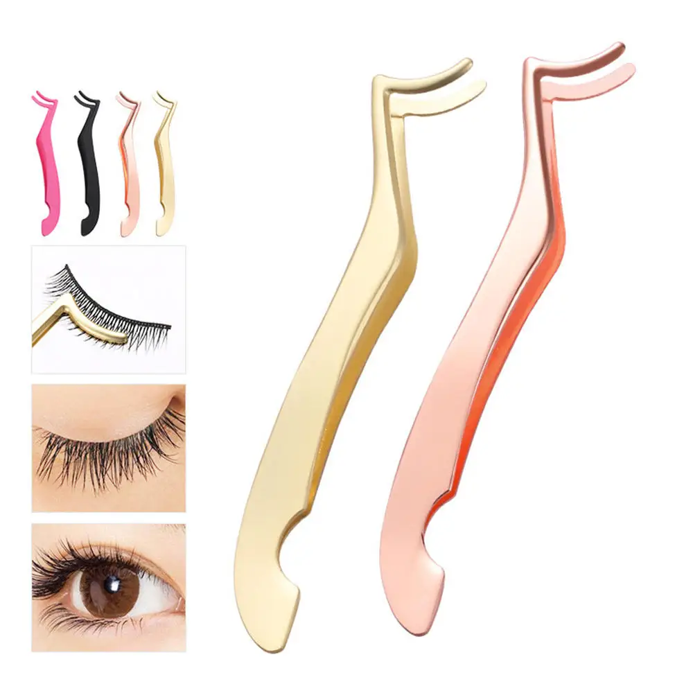 False Eyelash Tweezers Fake Eye Lash Applicator Eyelash Extension Curler Nipper Auxiliary Clip Clamp Makeup Forceps Tools