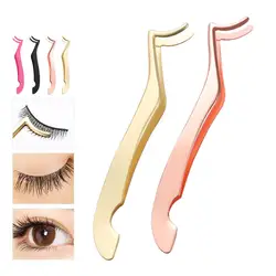 False Eyelash Tweezers Fake Eye Lash Applicator Eyelash Extension Curler Nipper Auxiliary Clip Clamp Makeup Forceps Tools