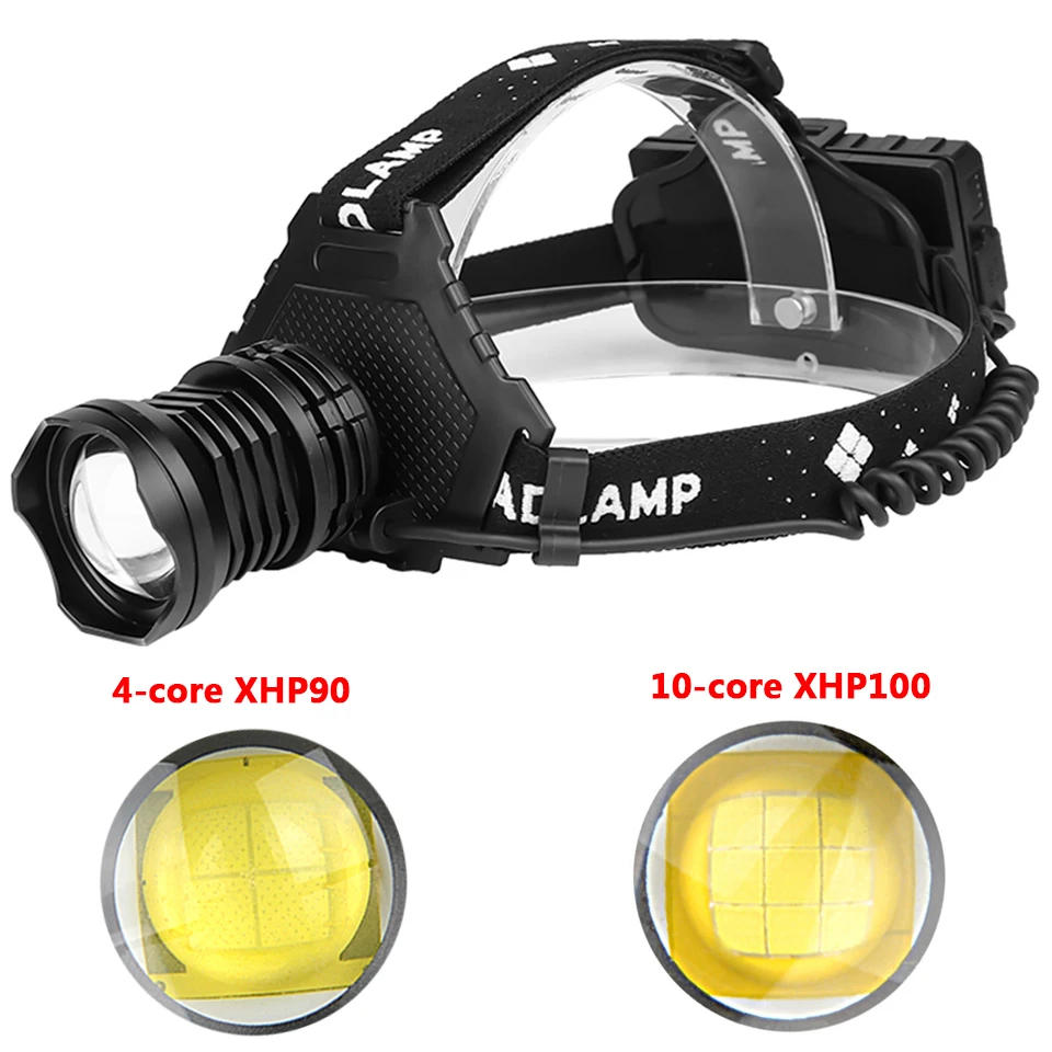 Ceholyd Led XHP100 XHP90 Headlamp Zoomable Head Lamp Hunting Fishing Headlight 1000000LM Flashlight 3PCS 18650 Battery