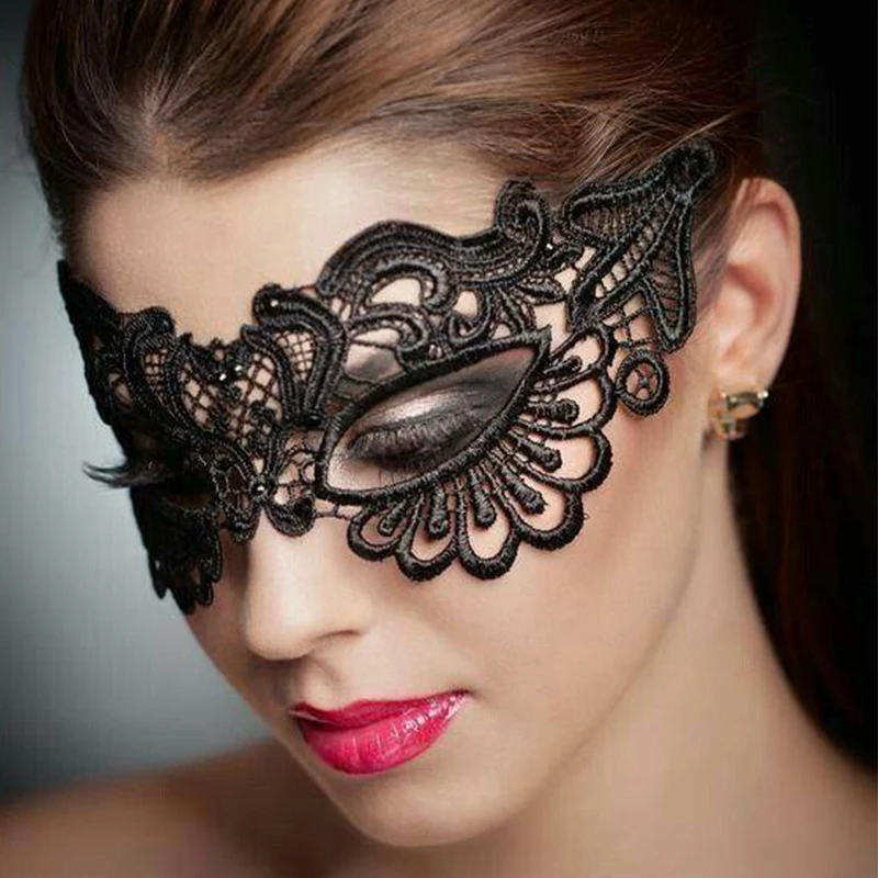 Comeondear 2 Piece Halloween Cosplay And Party Lace Eye Mask Sexy Lady Cutout Eye Mask For Masquerade Party  Fancy Dress Costume