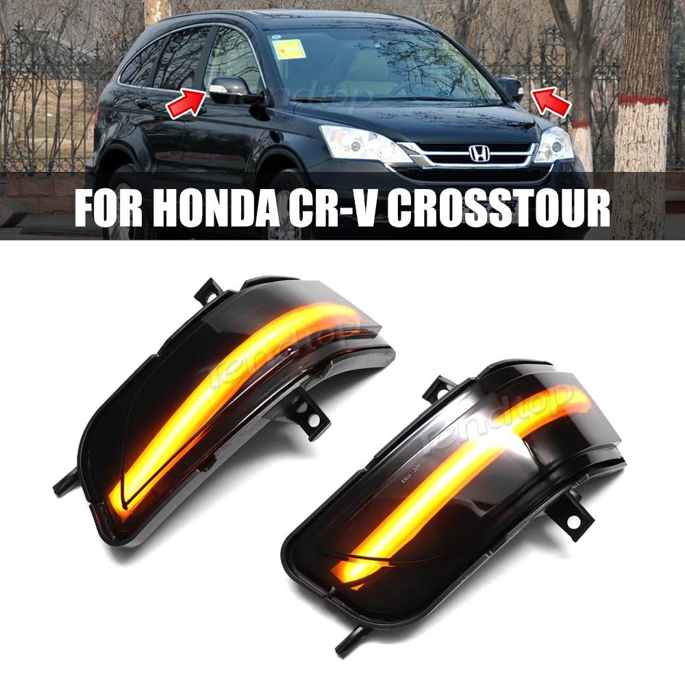 Scroll Dynamic Turn Signal Mirror Light LED Side Repeater Lamp For Honda CRV CR-V 2007 2008 2009 2010 2011 Crosstour 2012-2016