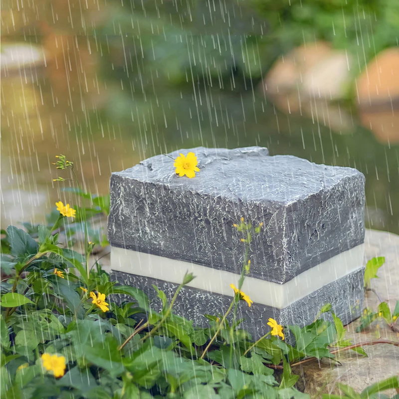 مربع الصخور المناظر الطبيعية ضوء فيلا ساحة فناء فناء حديقة أضواء العقارات بارك منتجع LED ديكور مصباح حديقة الحجر #5