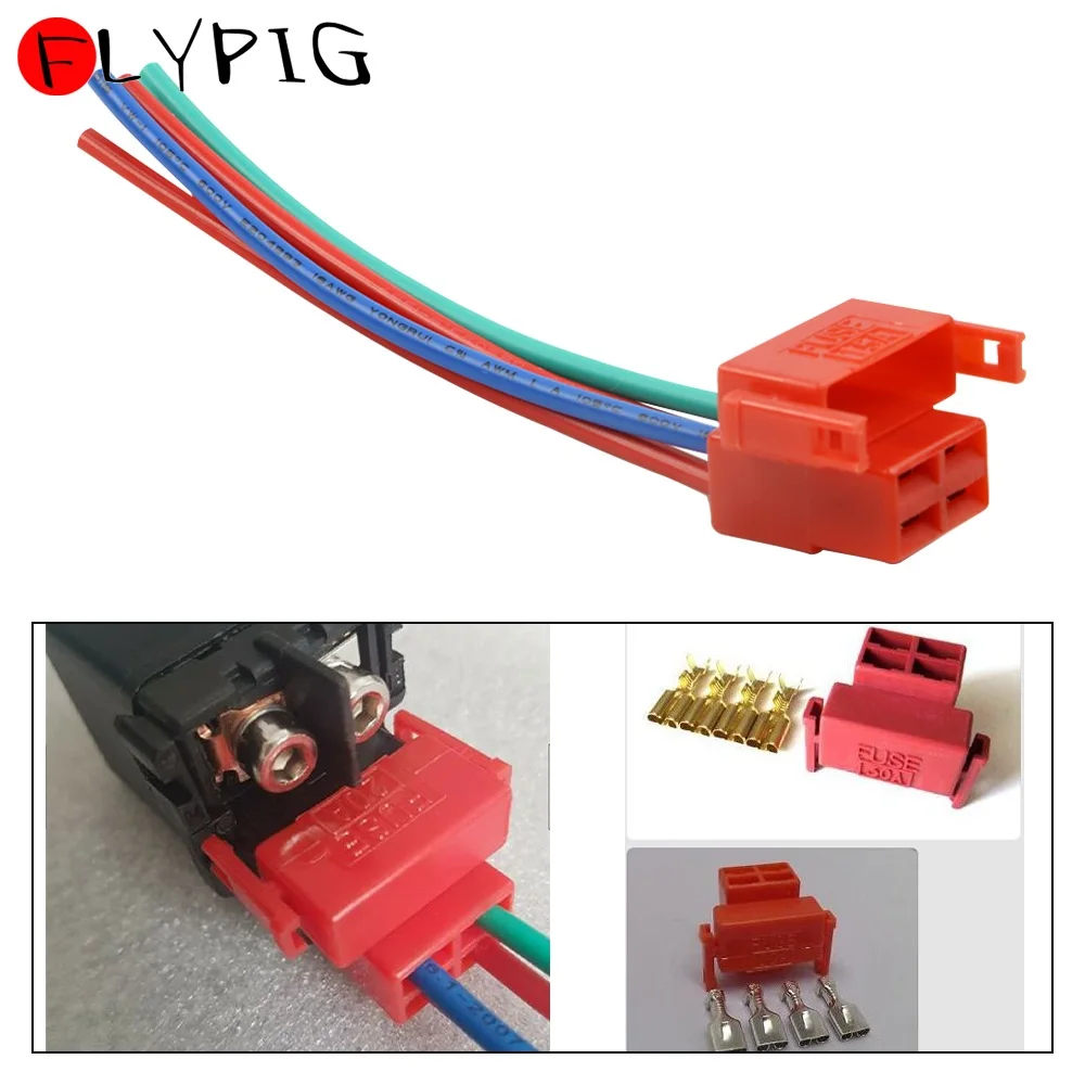 4 Wire Starter Solenoid Relay Plug for Honda CB 600 700 750 900 CBR 600 900 929 954 1000 1100 GL 1200 1500 VF 500 1100 VT 600 11