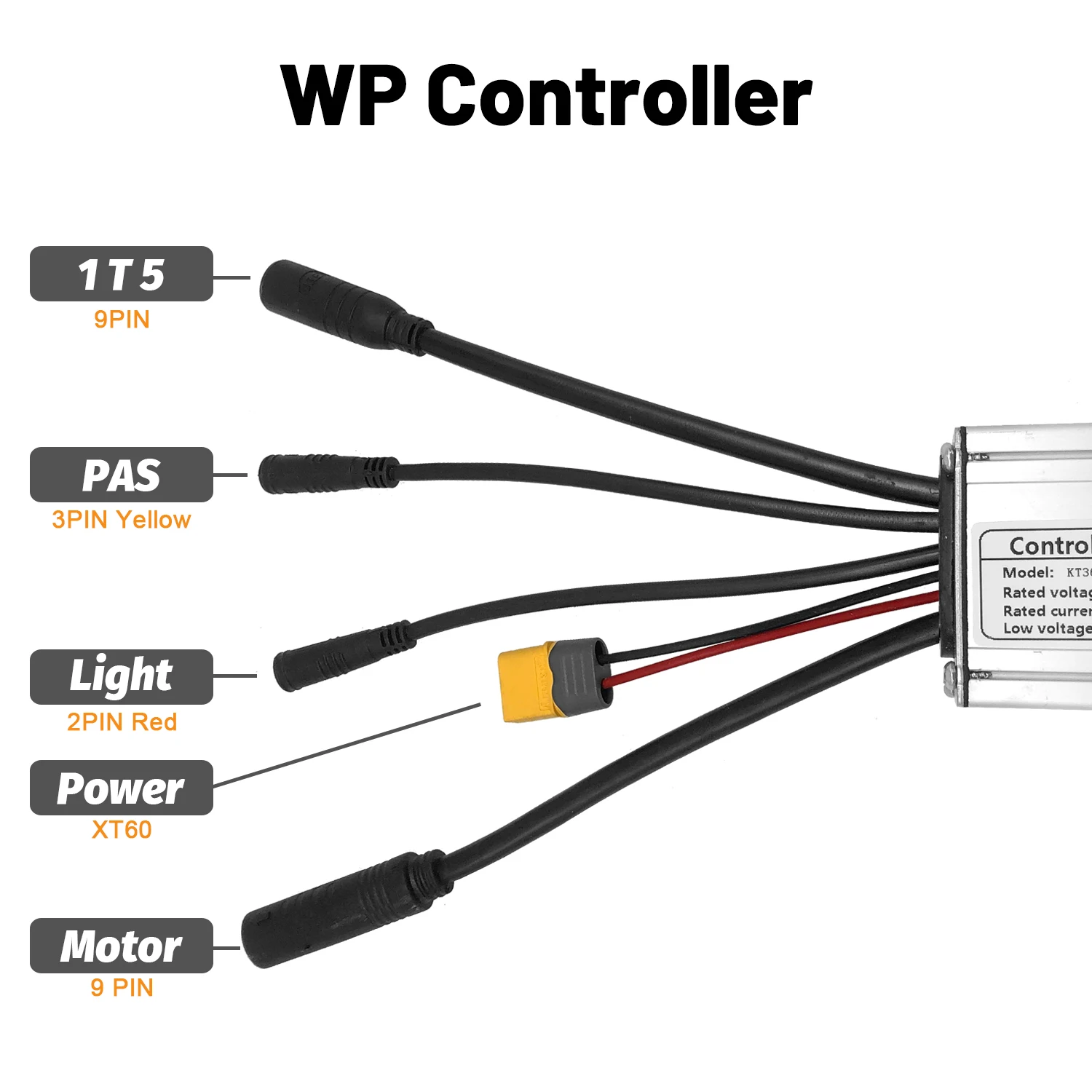 KT Controller 36V 48V 250W 350W 500W 750W 1000W 1500W Waterproof Brushless Electric Bicycle Controller with Light Function