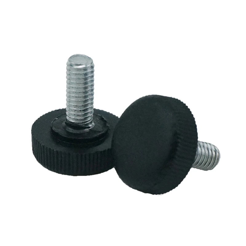 LUCHANG Free Shipping 50pcs M5 M6 Black Bakelite Hand Screw Round Fillister Head Plastic Hand Screw (Head Diameter 16mm)