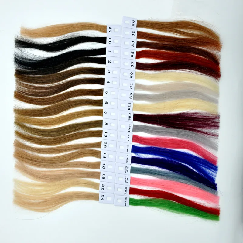 32 Colors Available 100% Real Remy Human Hair Color Ring color chart  for Hair extensions