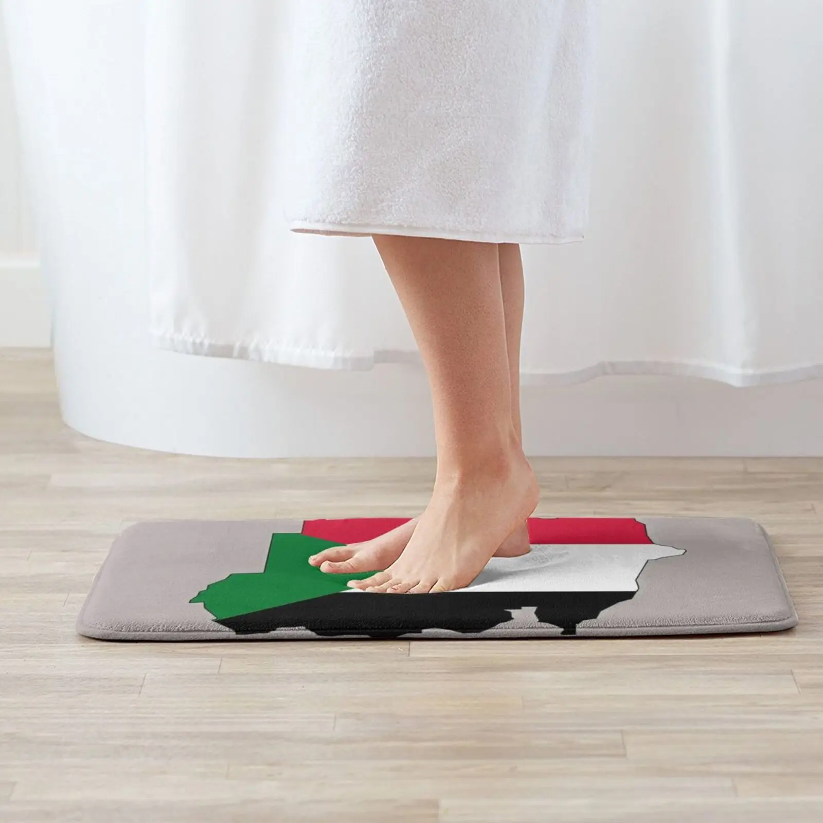 Sudan Map With Sudanese Flag Mat Rug Carpet Anti-Slip Floor Mats Bedroom Sudan Sudanese Africa African Country