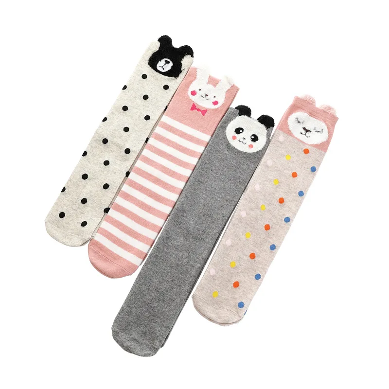 Girl Socks 3-12 Years Old Cotton Knee High Legwarmers Cute Animal Anime Kids Stocking Dance Todder Baby Hotsales