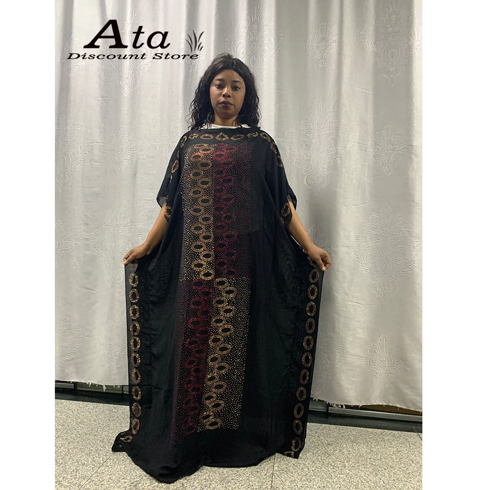 Kaftan Abaya Long Black Dresses Africa Clothing Lady Robe Muslim Islamic Pray Boubou  Women Maxi Turban 100%cotton High Quality