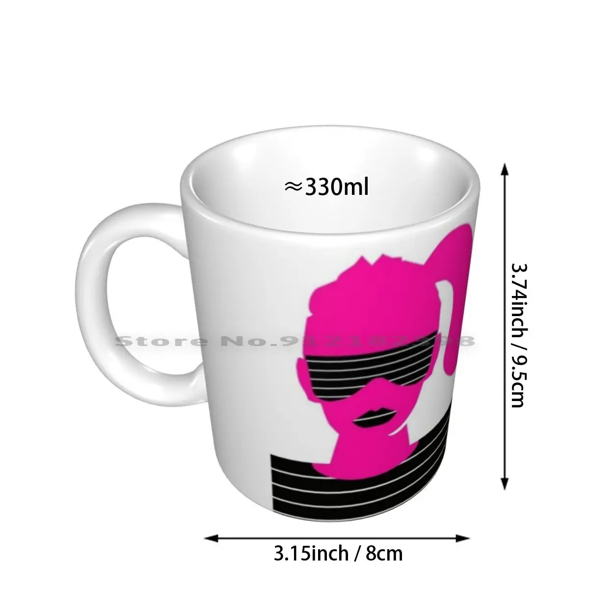 Retro Girl-001 Ceramic Mugs Coffee Cups Milk Tea Mug Ponytail Girls Retro 80 S Fashion Creative Trending Vintage Gift Bottle Cup